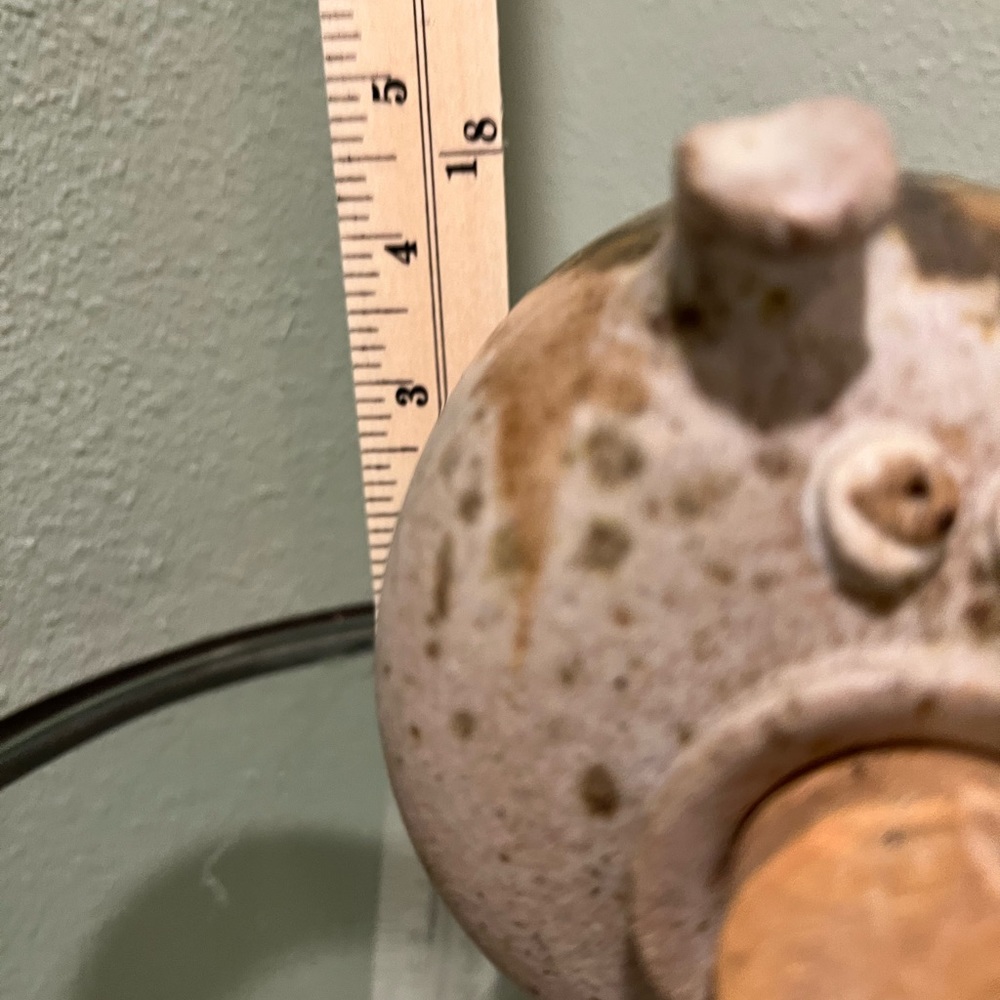 Ceramic Art Pottery Piggy Bank Brown Pig with A Cork Nose Vintage - Picture 5 of 6